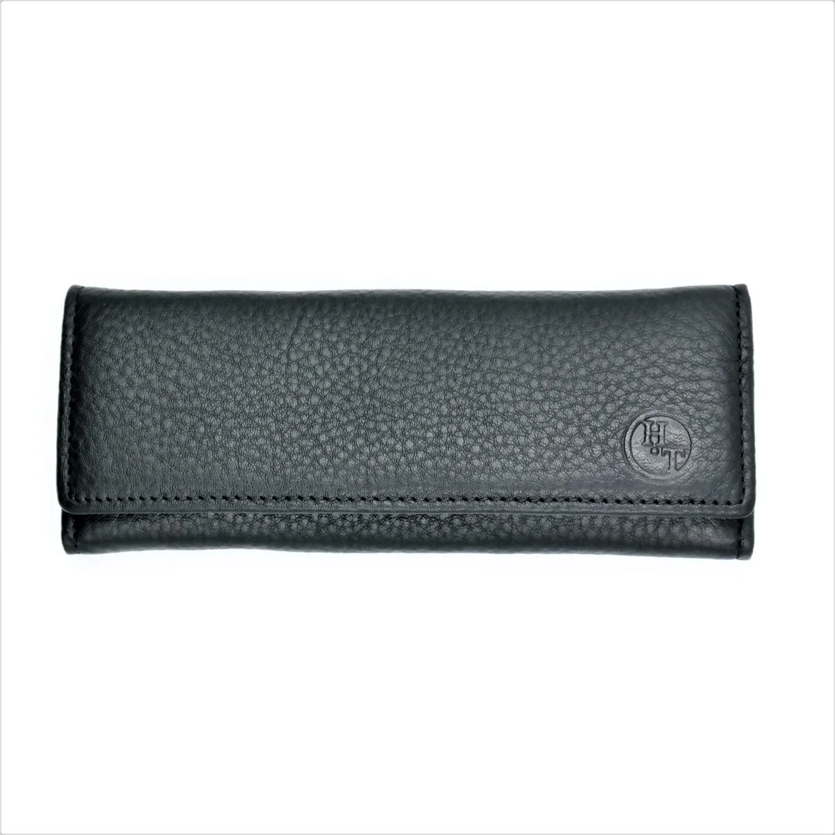 Шкіряна ключниця Weatro 16х6х2 см Чорна