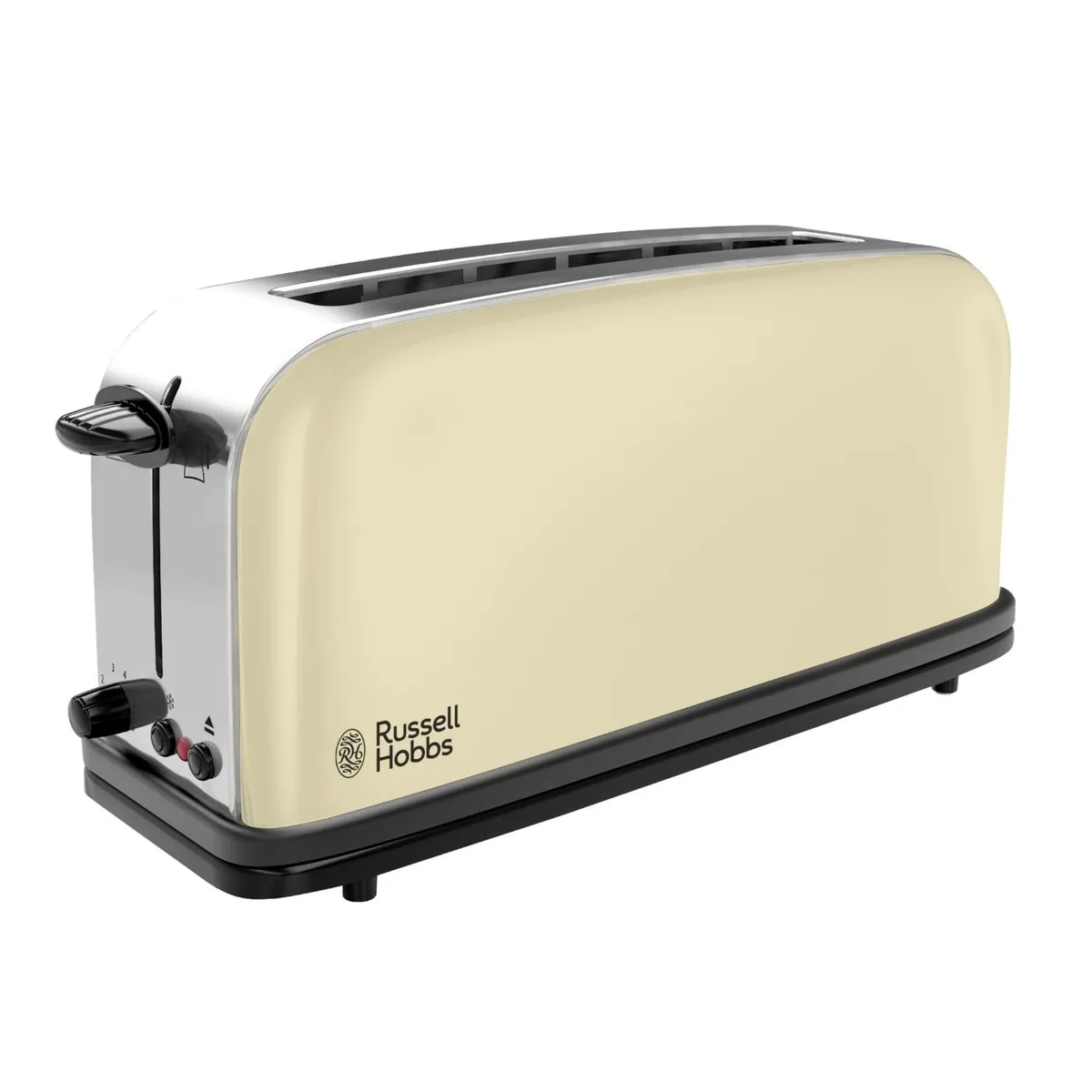 Тостер Russell Hobbs Classic, 1100Вт, подовжені слоти, металевий, кремовий.