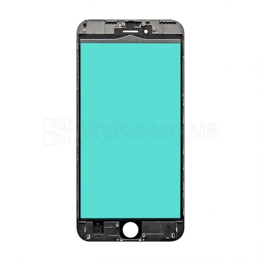 Скло для переклеювання чорне з рамкою без OCA-плівки Original Quality 6s Plus