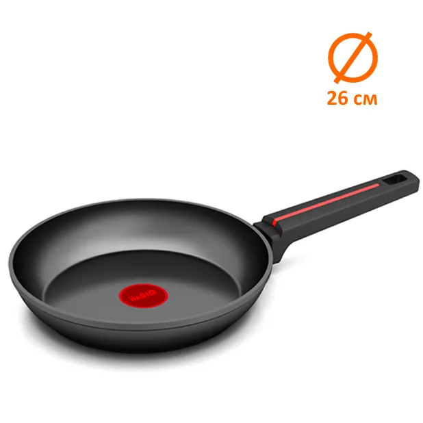 Кована антипригарна сковорода Magio MG-1173 26 см алюміній чорна з індикатором Quick Fry