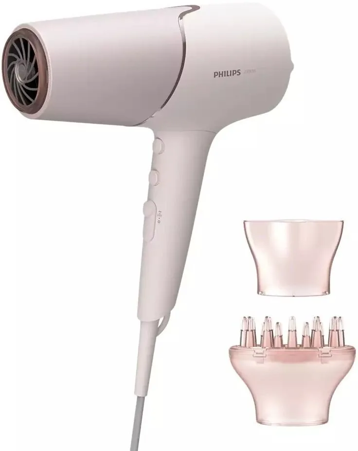 Фен Philips 5000 Series 2300 Вт 3 режима диффузор ионизация бело-розовый