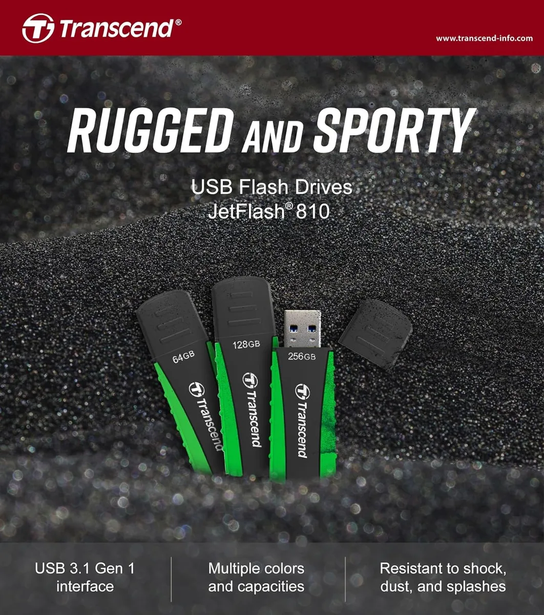 Накопичувач Transcend 128GB USB 3.1 Type-A JetFlash 810 Rugged