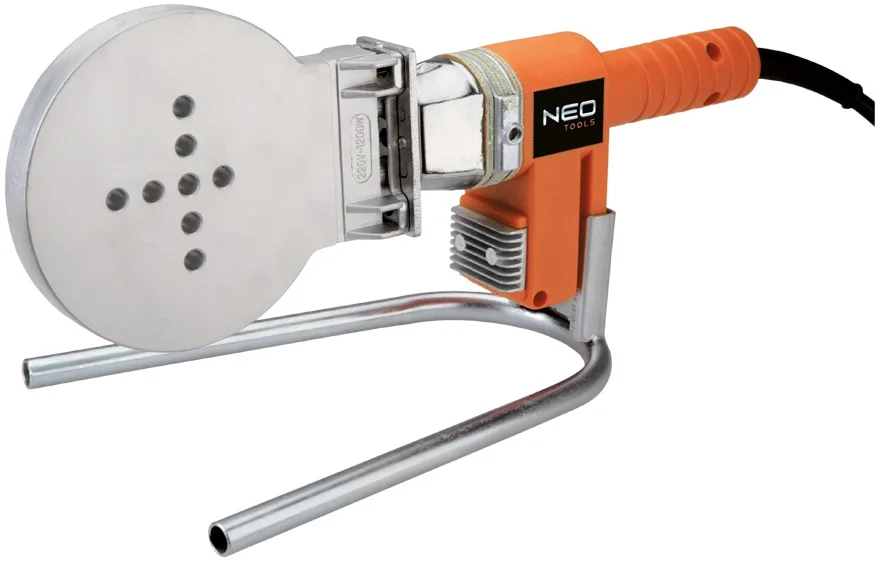 Паяльник для з'єднання пластикових труб Neo Tools 1200Вт, температура до 260°C, насадки до 110мм (не входять у комплект), зручний