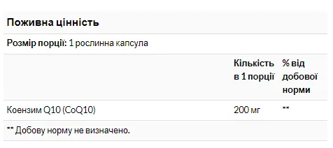 Коэнзим Q10 200 мг NOW Foods вегетарианские капсулы 60 шт