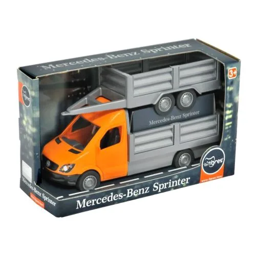 Набор с бортовой машиной Mercedes-Benz Sprinter TIGRES игрушечная машинка с прицепом для детей от 3 лет.