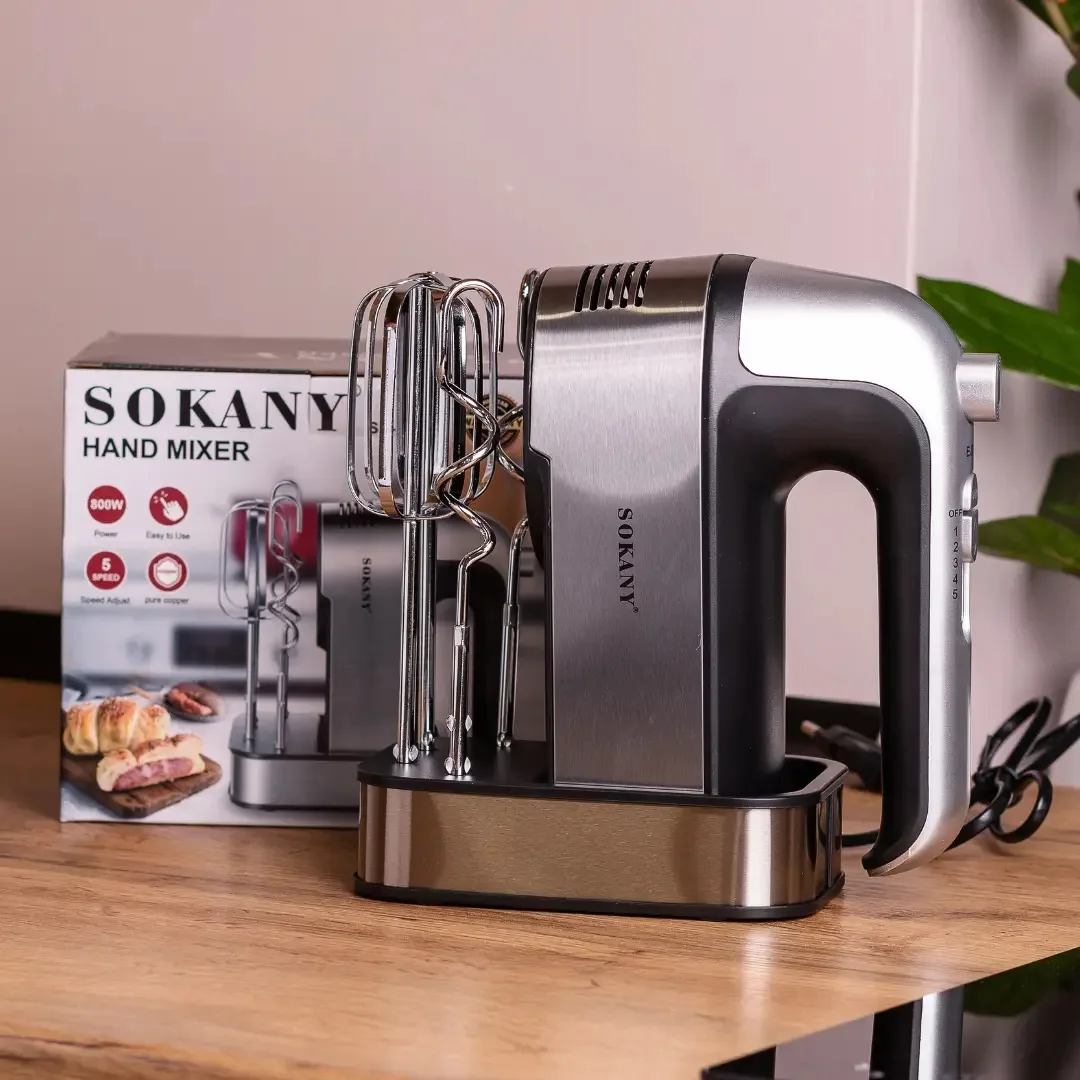 Ручний міксер Sokany 350 Вт 5 швидкостей Пластик Сріблястий