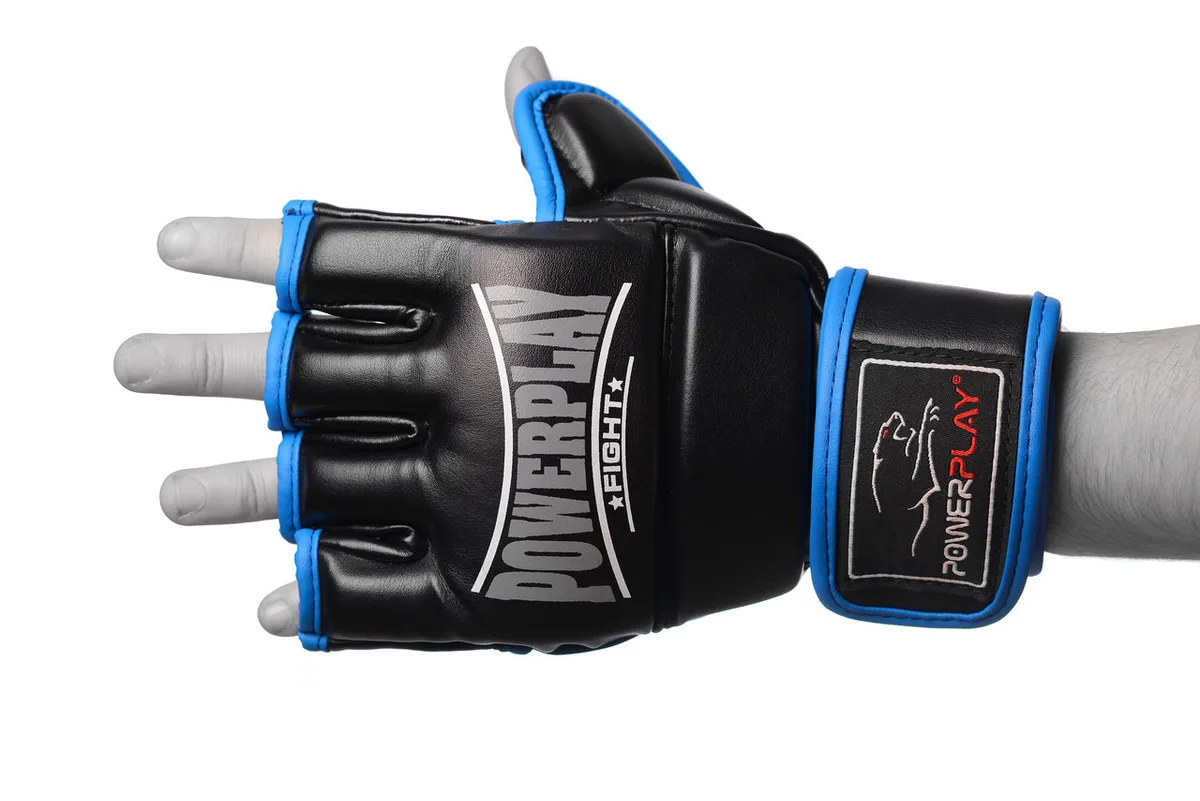 Рукавиці для MMA Active Point штучна шкіра L чорні сині
