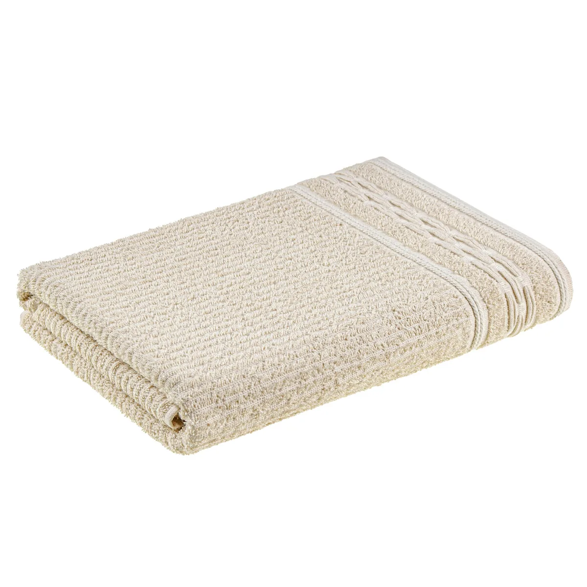 Махровий рушник LINEN бавовна і льон 70х130 см бежевий