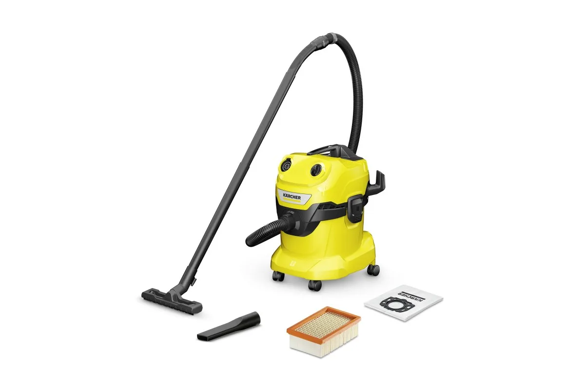 Пилосос Karcher пластиковий контейнер 20л 1000Вт 6.8кг для сухого та вологого прибирання