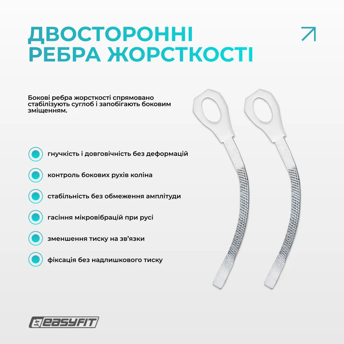 Бандаж наколінник EasyFit нейлон спандекс M сірий