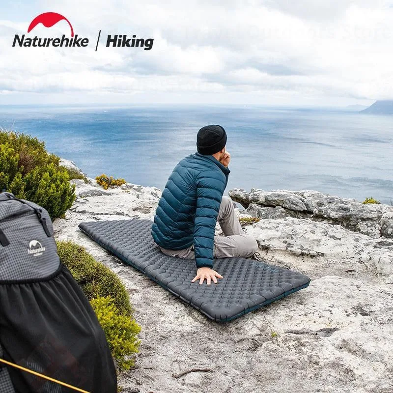 Матрац надувний туристичний Naturehike нейлон TPU 196x120x7 см чорний