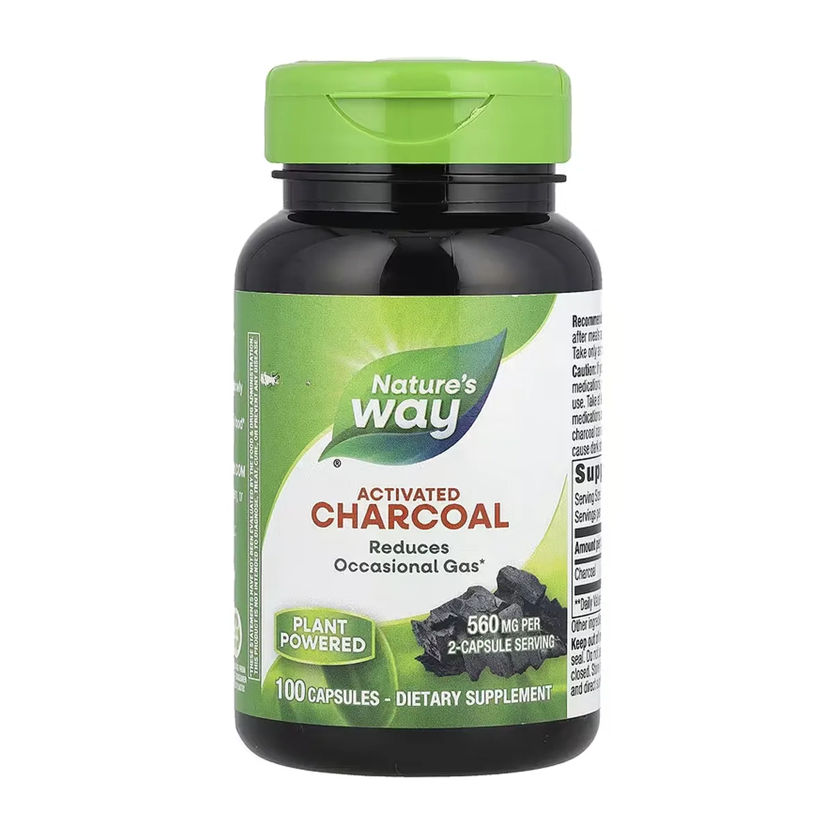 Активоване вугілля Nature's Way 100 капсул з кокосової шкаралупи