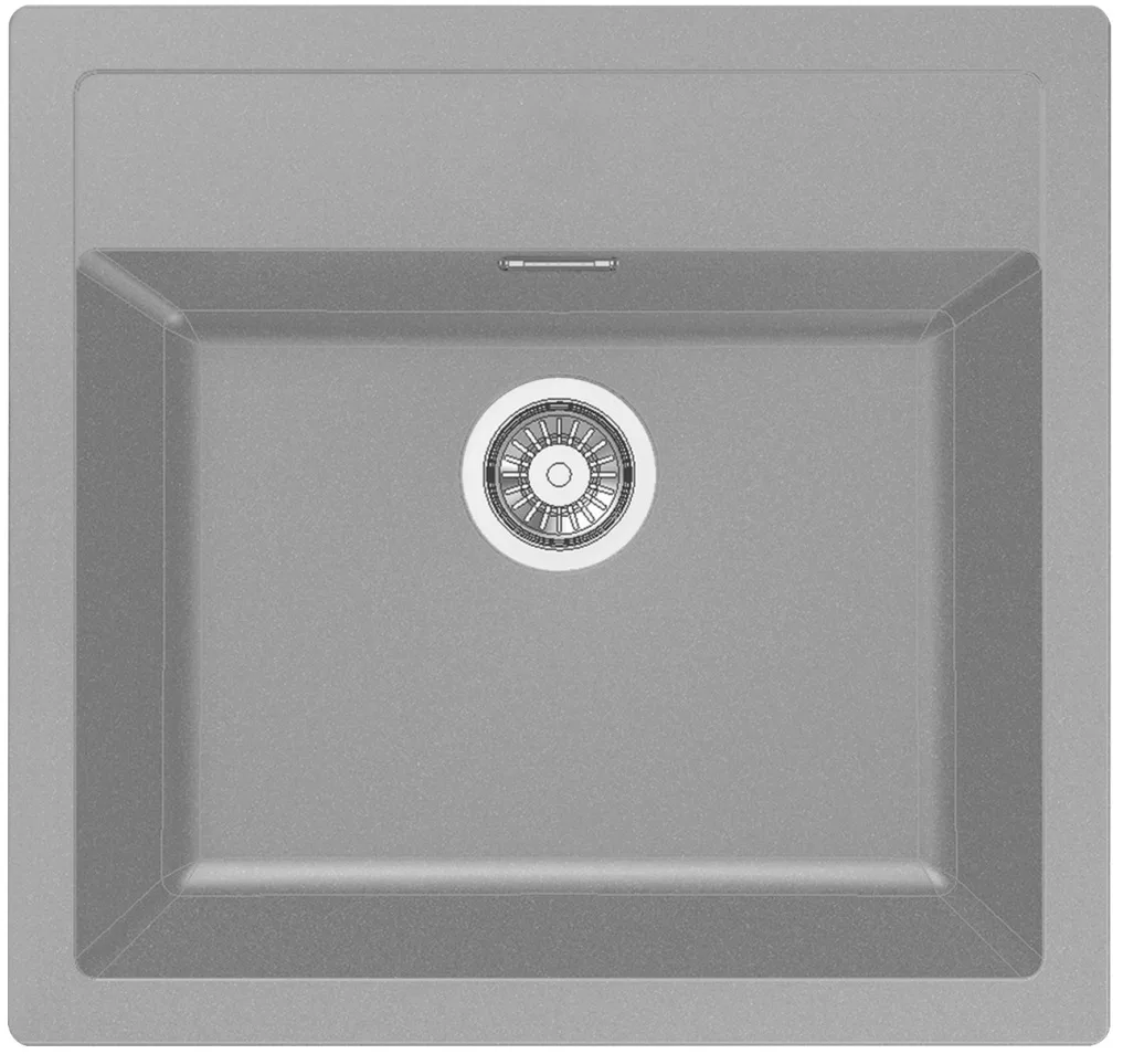 Кухонна мийка Franke Sirius з тектонайту, прямокутна, без крила, розміри 560х530х200мм, однокамерна, врізна, сірий граніт.
