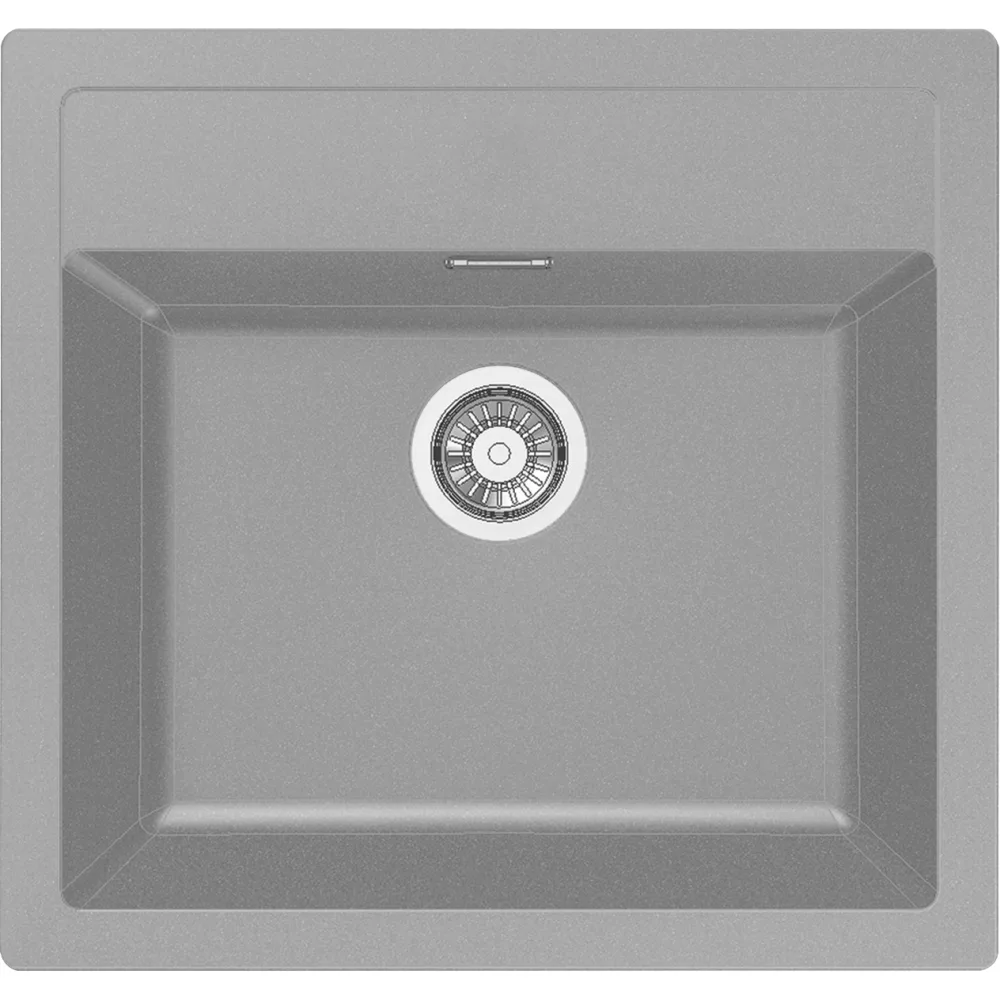 Кухонна мийка Franke Sirius з тектонайту, прямокутна, без крила, розміри 560х530х200мм, однокамерна, врізна, сірий граніт.