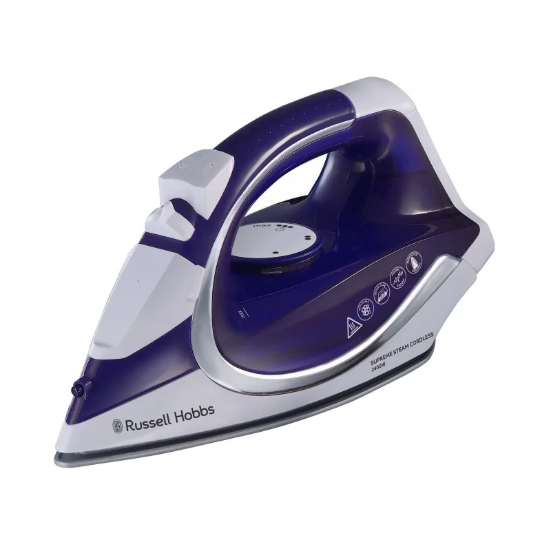 Утюг Russell Hobbs беспроводной Supreme Steam, 2400 Вт, объем резервуара 300 мл, паровой удар до 40 г/мин, постоянная подача пара 13 г/мин