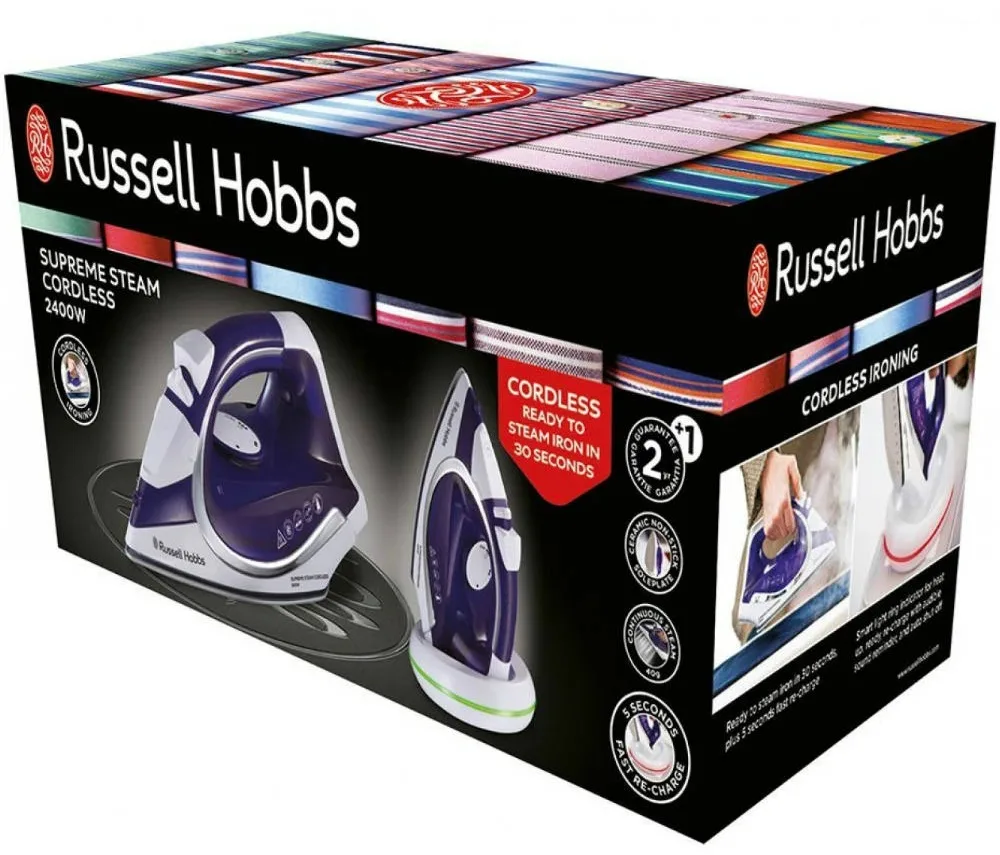Праска Russell Hobbs керамічна 2400 Вт фіолетова бездротова з парою 300 мл