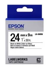 Картридж зі стрічкою Epson LK6WBN принтерів LW-600P/LW-700/LW-Z710/LW-900P/LW-1000P/LW-Z5000BE Std Blk/Wht 24mm/9m