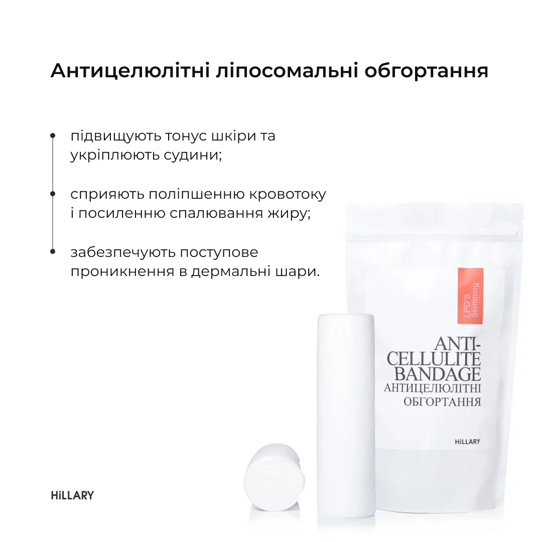 Набір Антицелюлітні ліпосомальні обгортання + рідина Hillary Anti-cellulite LPD'S Slimming (12 процедур)