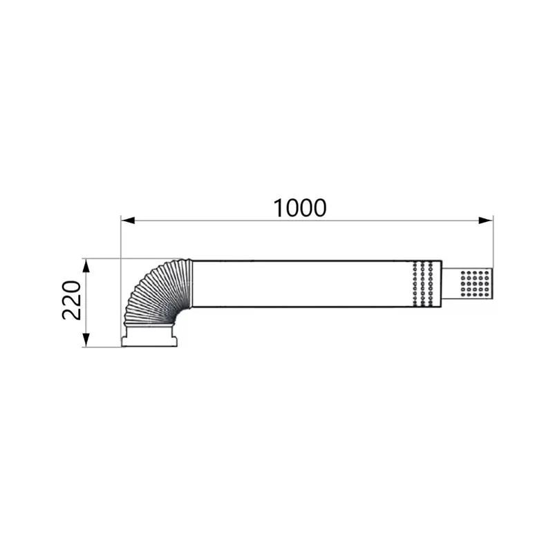 Коаксіальний комплект 60/90 Thermo Alliance 1000 мм нержавіюча сталь