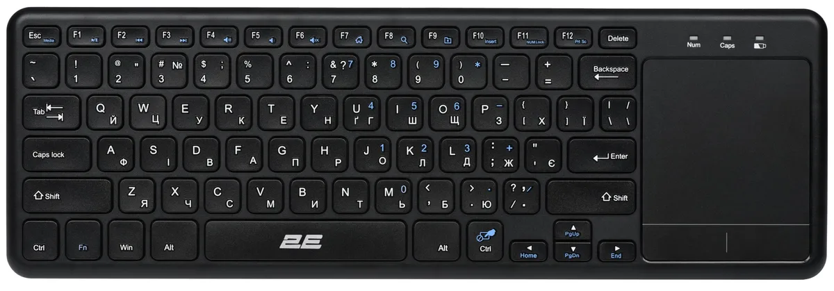 Клавіатура ножнична 2E KT100 78key, WL, EN/UK, чорний