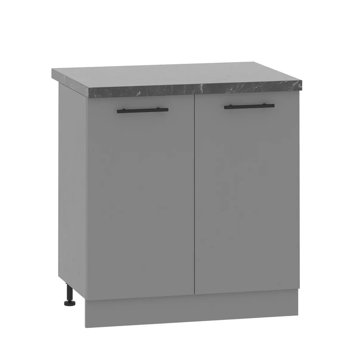 Шкаф нижний МК Compact Лдсп серый для кухни модульный прямой с ручкой-рейлинг из ламинированного ДСП