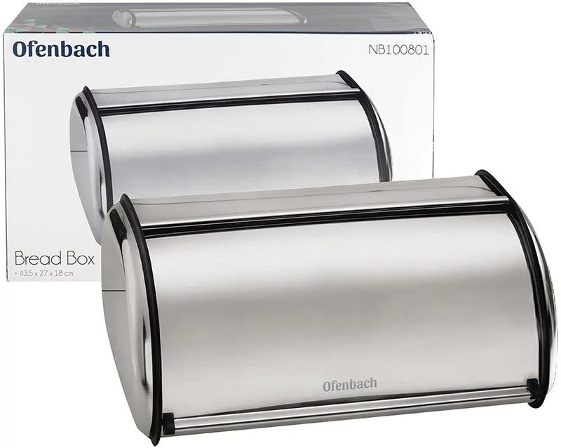 Хлібниця Ofenbach Breadbox з нержавіючої сталі 43.5х27х18 см срібляста
