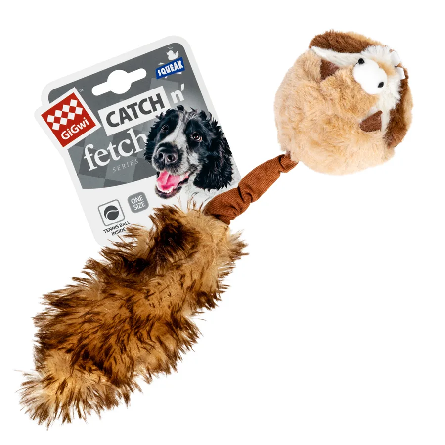 Іграшка для собак Борсук 26 см штучне хутро з пищалками GiGwi Catch&fetch