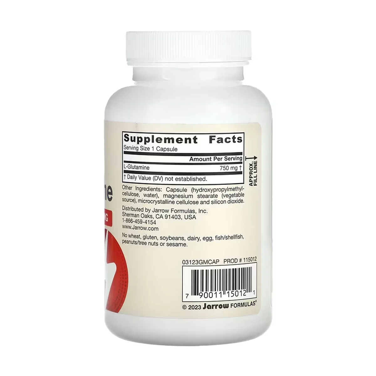 L-Глутамин 750 мг Jarrow Formulas капсулы 120 шт без глютена аминокислота