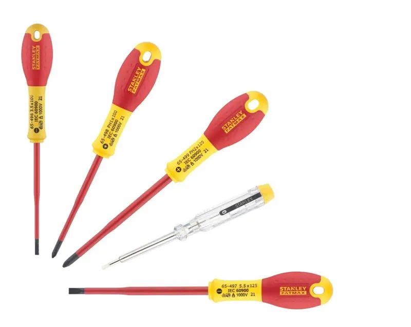 Викрутки Stanley FatMax VDE 1000В ізольовані плоскі та хрестові для електрика набір 5 шт 1000В
