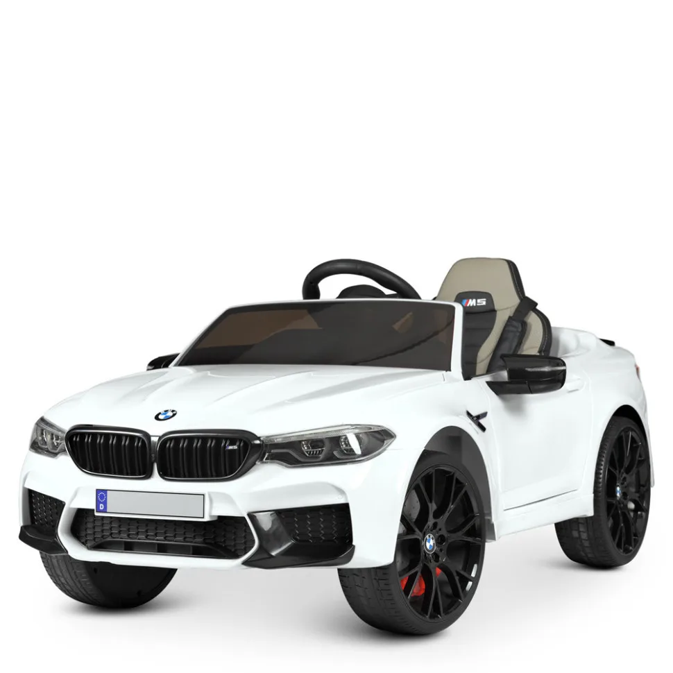 Дитячий електромобіль Bambi BMW 126,5x63,5x37 см пластик білий до 30 кг з акумулятором на пульті управління