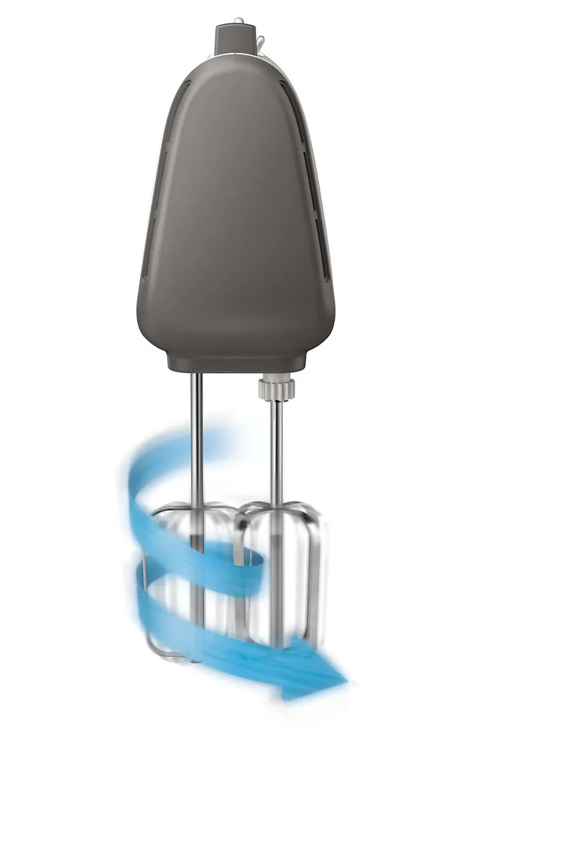 Ручний міксер Philips Viva Collection 450 Вт з чотирма насадками, біло-сірого кольору.
