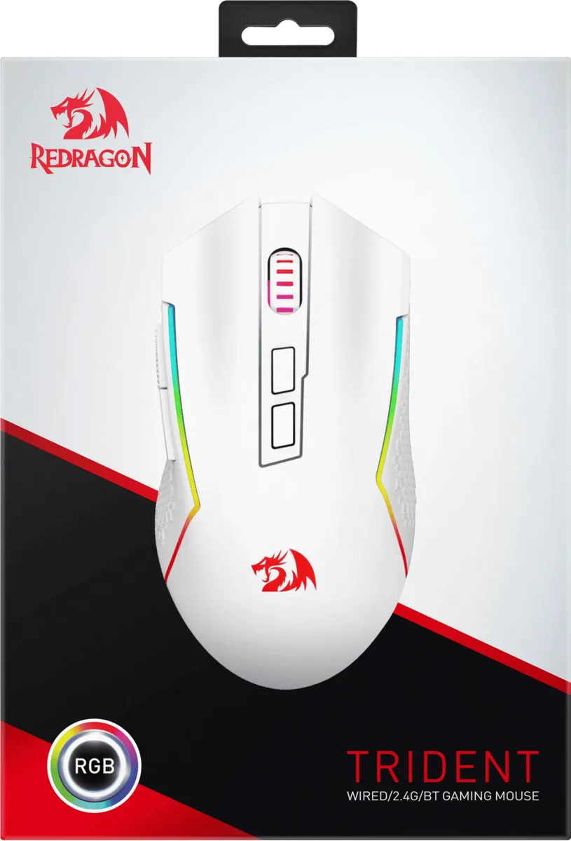 Миша Redragon оптична бездротова середня біла Bluetooth 700 мА·год