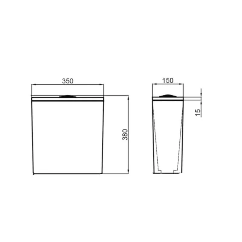 Бачок для унитаза 3/6L Presto 665х345х770 мм белый