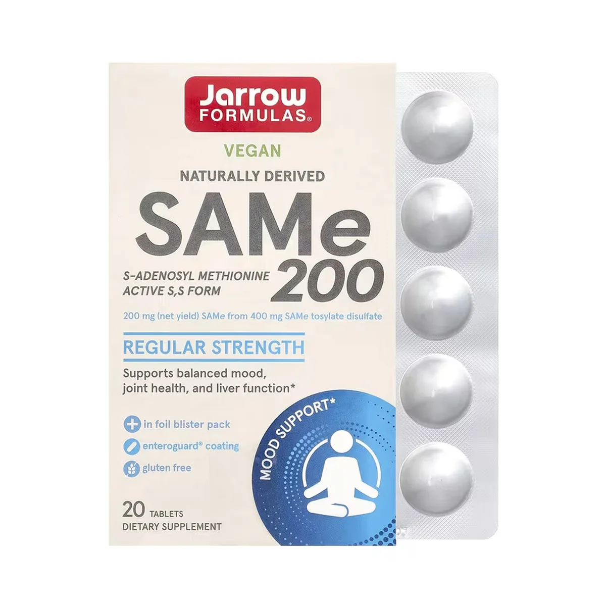SAMe 200 Jarrow Formulas 200 мг 20 таблеток без глютену