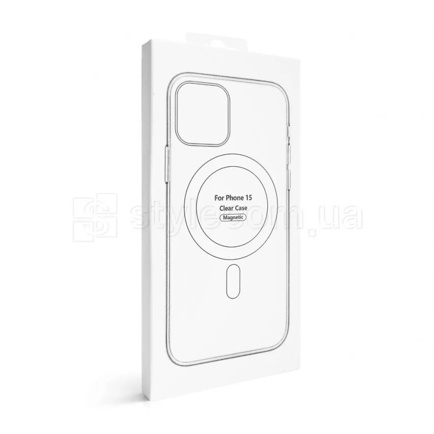 Чохол MagSafe для Apple iPhone 15 прозорий силікон пластик