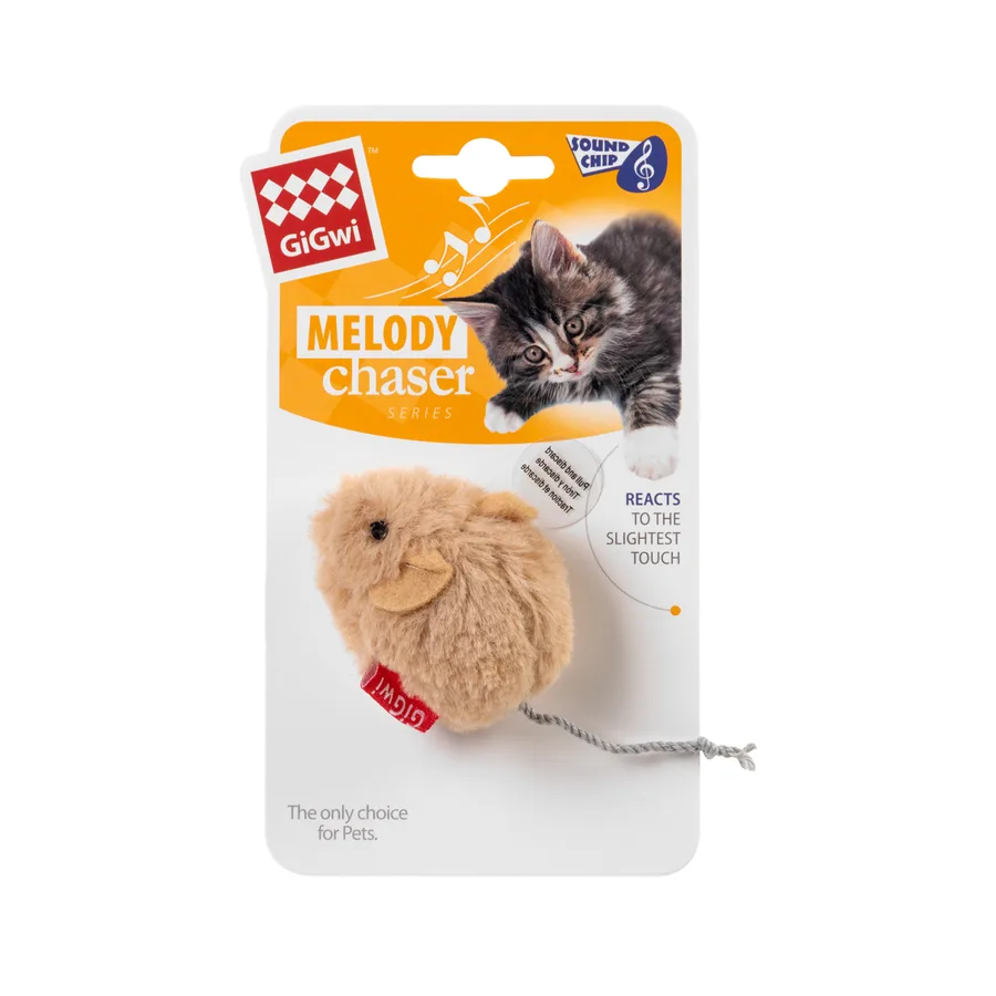 Іграшка для котів зі звуковим чіпом GiGwi Melody Chaser 13 см штучне хутро
