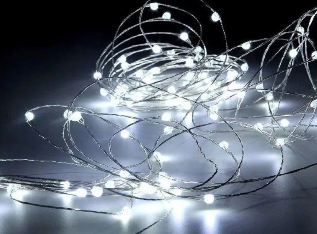 Гірлянда світлодіодна метал 10 м біла 100 LED