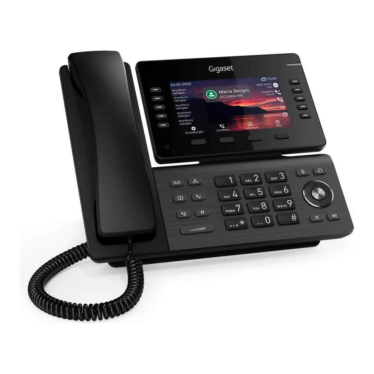 Телефон IP Gigaset Pro Professional P850W, 2xGE LAN, Wi-Fi, 10 SIP line, 2xUSB-A, PoE, 5" color TFT display, чорний метал