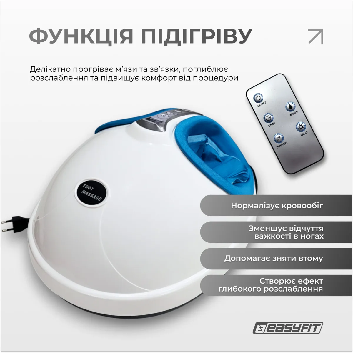 Масажер для ніг EasyFit лімфодренажний пластик 41х35х23 см білий