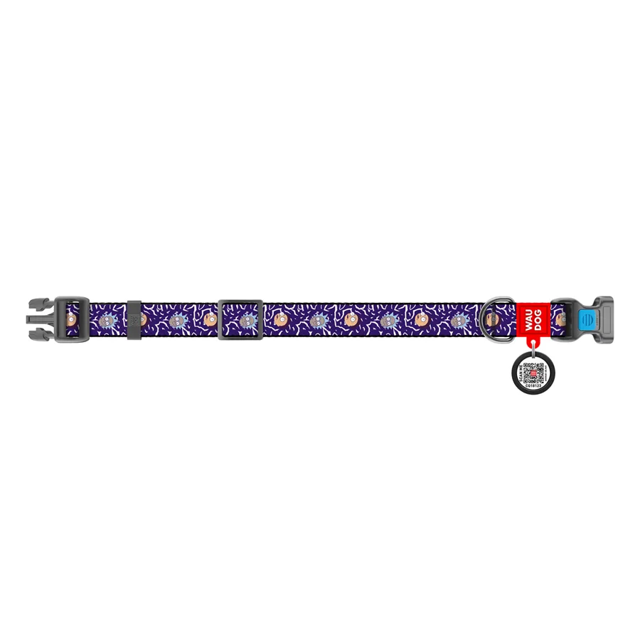 Нашийник WAUDOG Nylon XL 37-58 см нейлоновый с QR паспортом Рик и Морти 25 мм