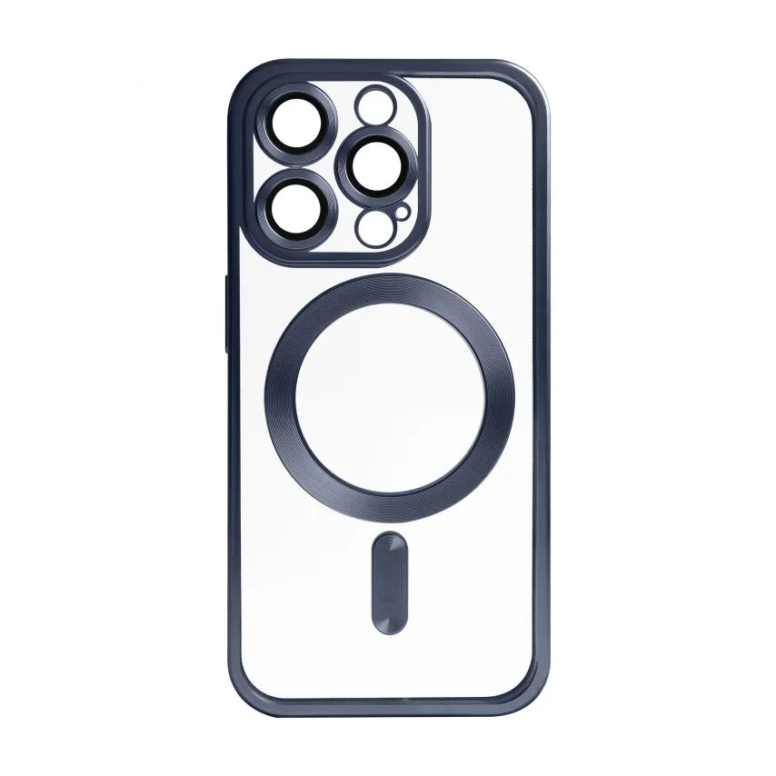 Чохол MagSafe для смартфонів силікон матовий 15 Pro Max синій