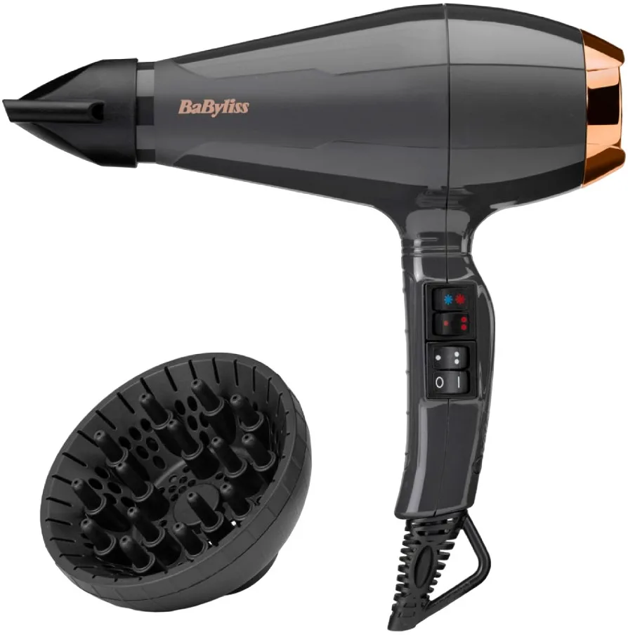 Фен Babyliss Air Pro 2200 Вт 2 скорости диффузор ионизация черный