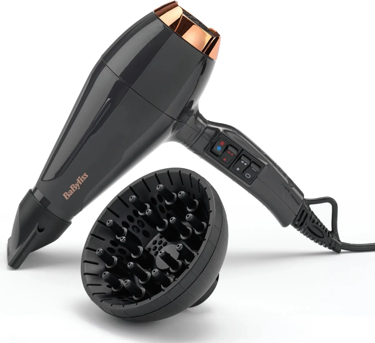 Фен Babyliss Air Pro 2200 Вт 2 скорости диффузор ионизация черный