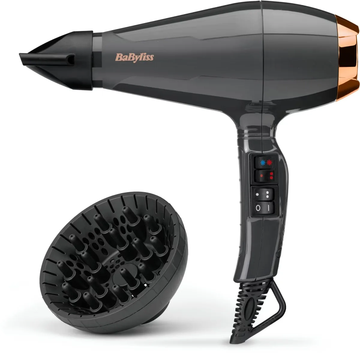 Фен Babyliss Air Pro 2200 Вт 2 скорости диффузор ионизация черный