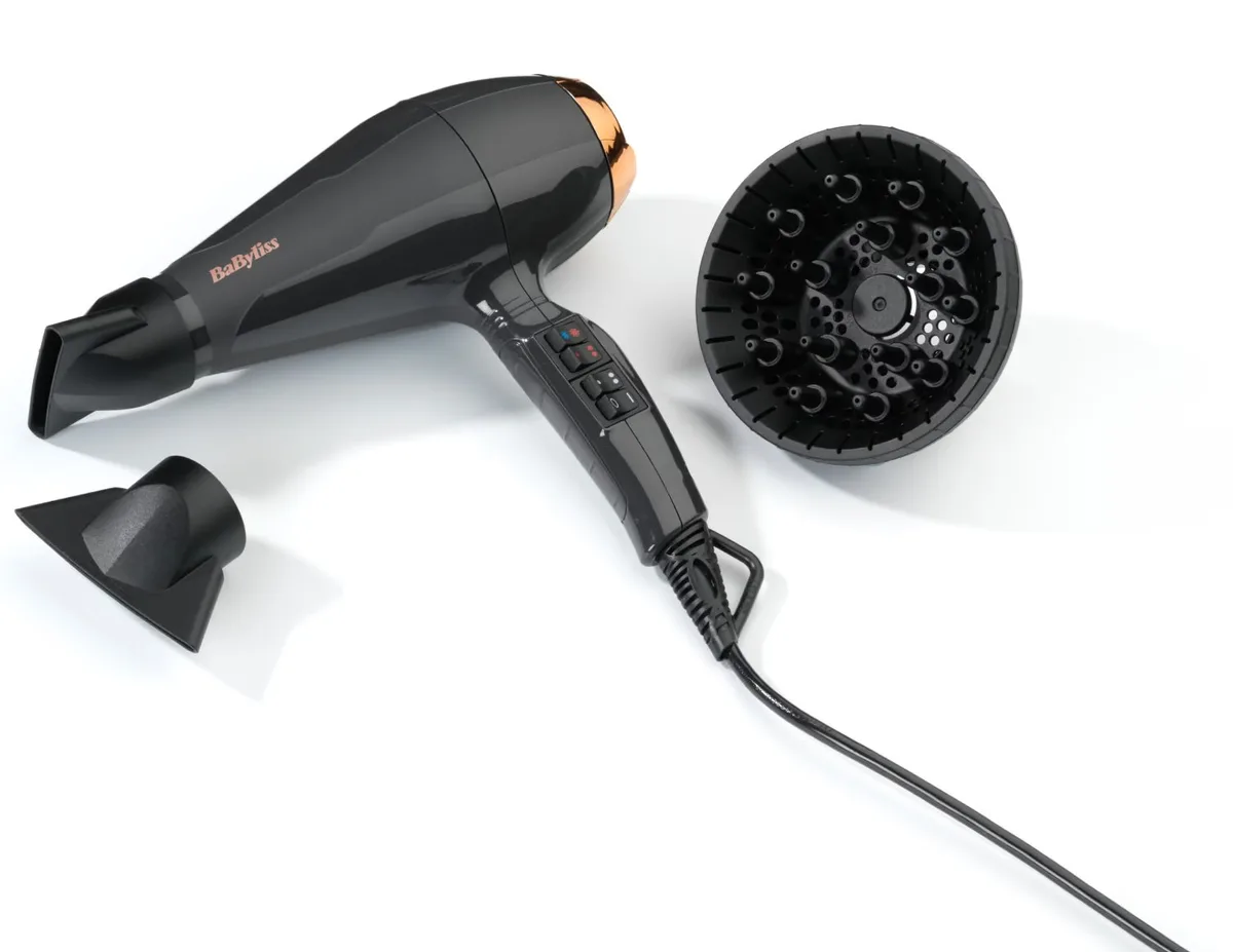 Фен Babyliss Air Pro 2200 Вт 2 скорости диффузор ионизация черный
