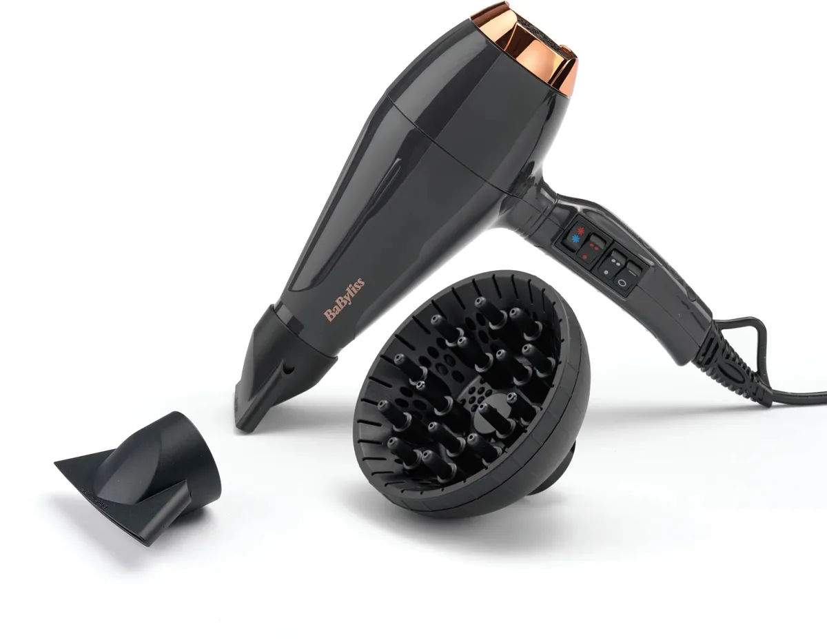 Фен Babyliss Air Pro 2200 Вт 2 скорости диффузор ионизация черный