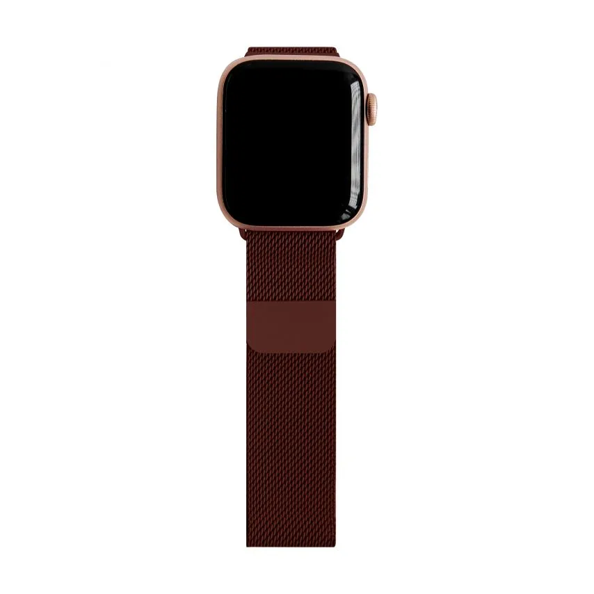 Ремінець для Apple Watch міланська петля 38/40 мм метал бордовий