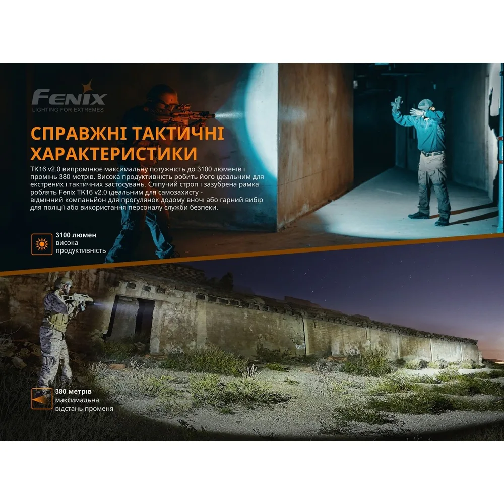 Ручной фонарь Fenix алюминиевый 143х34х25 4 мм белый