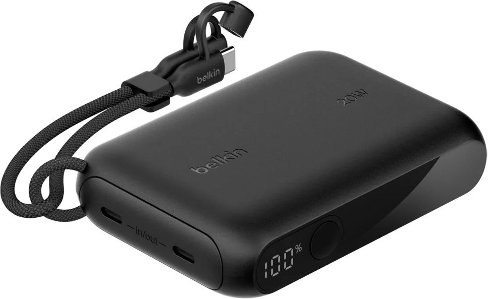 Акумулятор портативний літій-іонний Power Bank Belkin 10000мА·год, 20Вт, з дисплеєм, чорний