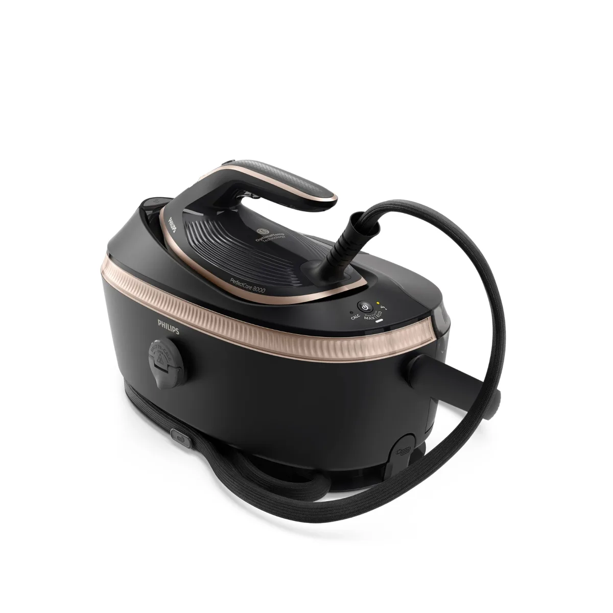 Парогенератор Philips PerfectCare 8000, 3120Вт, 1400мл, потужний паровий удар - 800г, вертикальне відпарювання, нержавіюча сталь.